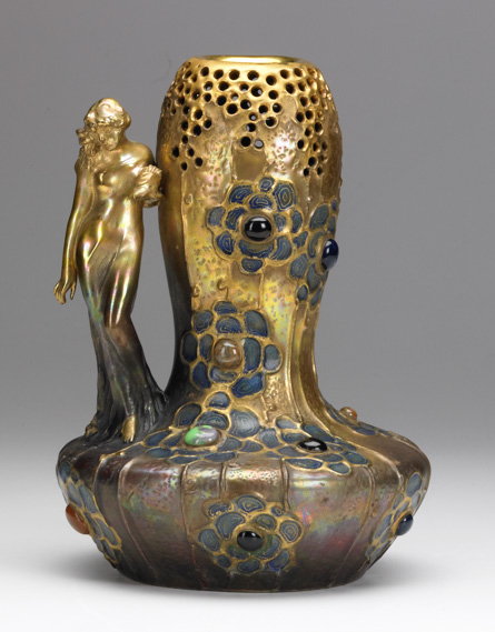 Gres-Bijou Vase with Maiden, Model #8167