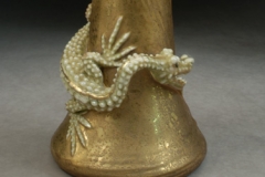 Silver Dragon on Gold Vase